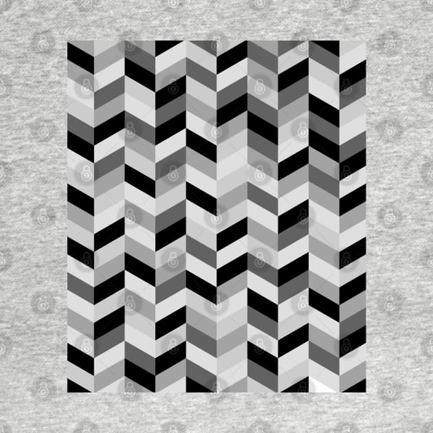 Multi Grey Chevron Tile Pattern by OneThreeSix